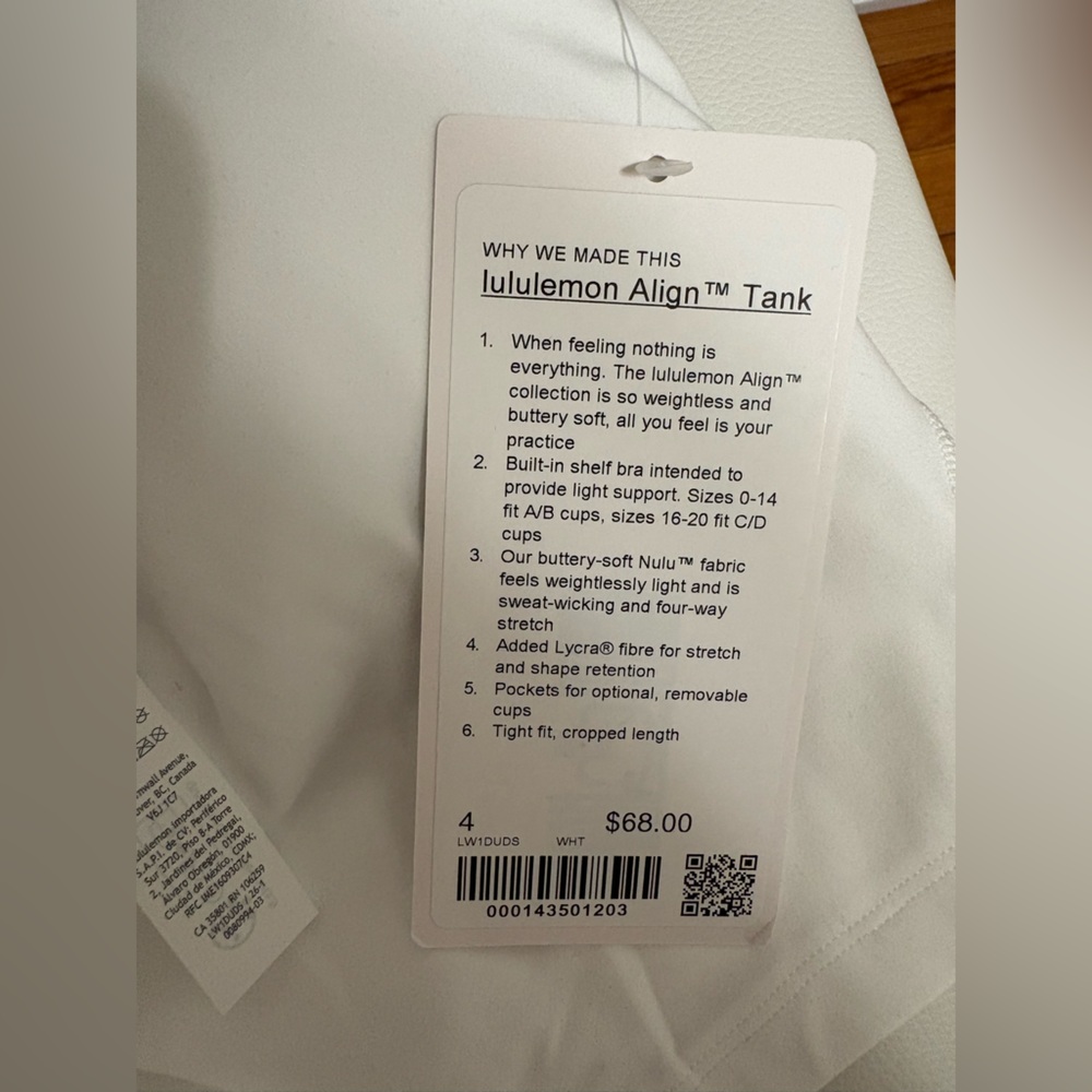 Lululemon Align Tank - BRAND NEW WITH TAGS - Picture 4 of 4